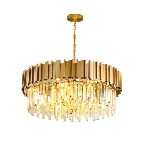 Luminaire suspendu cristal salle à manger MOCHAMIK, plafonnier doré salon chambre cuisine