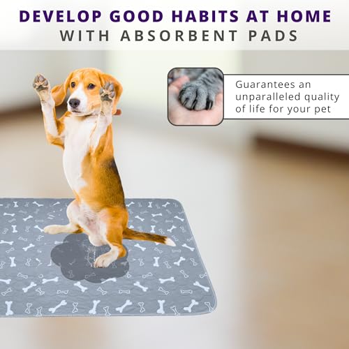Image of MarV 2-Pack Washable Pee Pads for Dogs Non Slip Puppy Pads , Ultra-Absorbent Mats for Puppy Training, Multi-Use, Reusable Puppy Pads (Grey, S)
