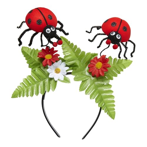 W WIDMANN MILANO Party Fashion 9413L - Haarreif Marienkäfer mit Blumen, Tiermotiv, Accessoire