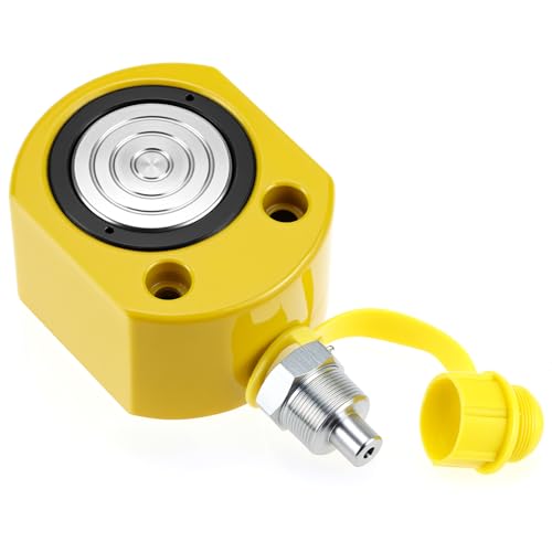 Image of QWORK 20T Hydraulic Cylinder Jack - Mini Hydraulic Ram Jack Porta Power with 13mm Stroke, Manual Pump & Heavy-Duty Metal Structure for Machinery & Construction