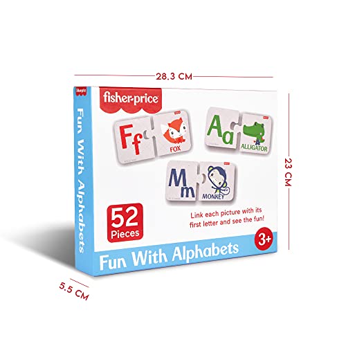 Image of Fisher Price Fun With Alphabets - 56 Pieces Alphabet Matching Puzzle for Kids Age 3 Years & Above - Learning and Development - Fun & Learn With Colorful Pieces