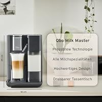 Tchibo Qbo MILK MASTER Premium Kapselmaschine inkl. 16 recyclebare Qbo Kapseln für Cappuccino, Espresso, Caffè Crema, Milchschaum auf Knopfdruck mit abnehmbarem Milchtank 300ml, White Cashmere – Ansicht 6