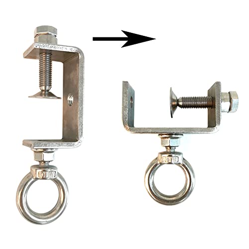 2Inch C Clamp Hook Stainless Steel;Pipe Clamp Hooks For Hanging;Metal Clamp;Beam Clamp Hanger; Aluminum Beam Lifting Ring;Alumawood Beam Lifting Ring.lockable Width Is 1.33"~2"(3Pack) #TOP3
