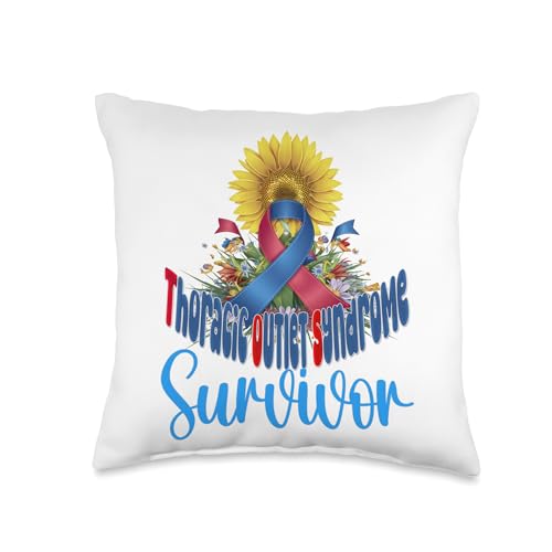 thoracic outlet syndrome awareness sunflower Throw Pillow