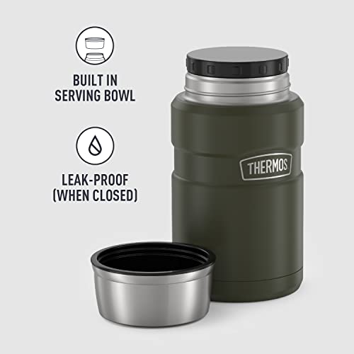 THERMOS Stainless King Pote de alimentos isolado a vácuo, 700 ml, verde militar