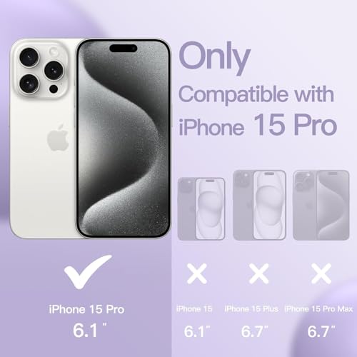 Image of DIZORO Compatible for iPhone 15 PRO Camera Protection Case 6.1, Slim Liquid Silicone 3 Layers Full Covered Soft Gel Rubber Phone Case Protective Cover 6.1 Inch - Deep Purple.