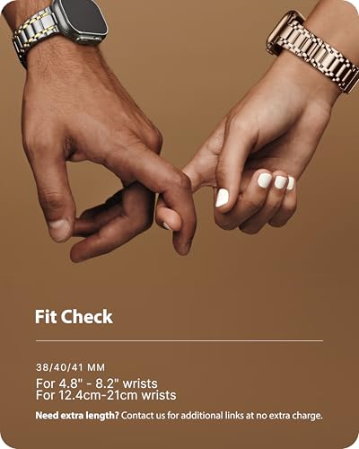 Image of Fullmosa Metal Bands With Case [Watch NOT Included] Compatible Apple Watch Strap 41mm 40mm 38mm, Steel Apple Watch Band for iWatch SE3 SE2 SE Series 9 8 7 6 5 4 3 2 1,41mm 40mm 38mm,Silver and Gold