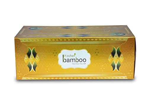 Image of Kosher Bamboo Facial Tissue Box - Pack of 4 - Made of Pure bamboo Pulp - 2 Ply - 100 pulls each (GoldCase)