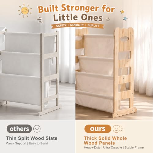 60.7" JUOIFIP Toy Storage Organizer w/ Bookshelf & Stuffed Animal Storage - image 6
