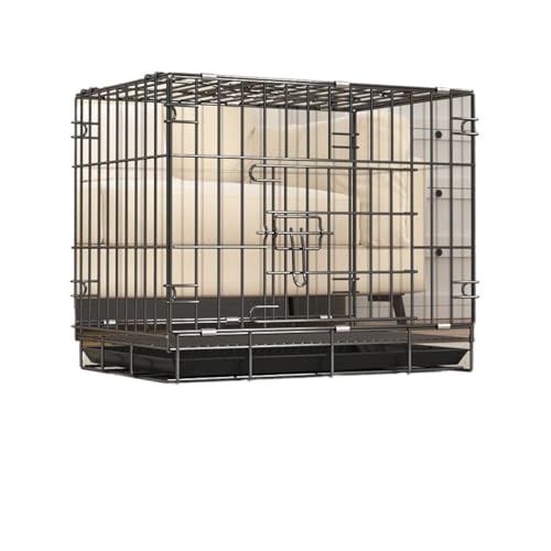 犬トイレ小型・中型犬用犬ケージペットケージフェンス大胆な厚みのある家庭用折りたたみ式犬小屋車用猫用 (ブラック,35*26*33cm)