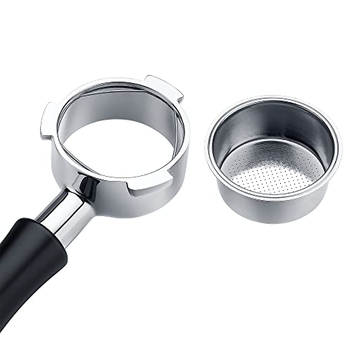 Image of Normcore 51mm Naked Bottomless Portafilter 3 Ears Fits Delonghi Dedica EC680 and EC685, and SMEG & EUPA Coffee Machines with Anodized Aluminum Handle - Included Portafilter Filter Basket