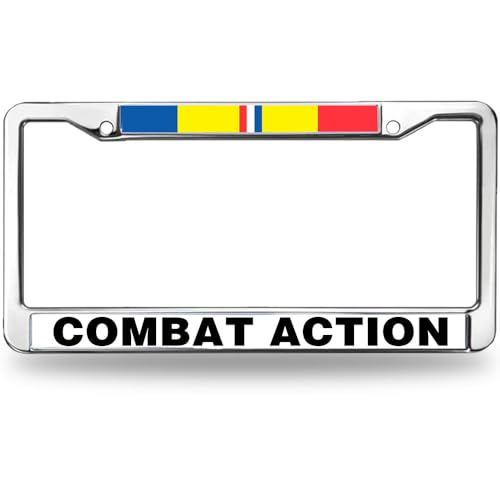 Image of Combat Action Flag Weather-Proof License Plate Frame US Army Veteran License Plate Frame for Women
