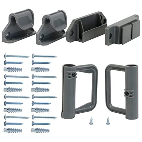 WOMHOM Retractable Baby Gates Replacement Parts Kit (Grey) Extra Wide Baby Gate Full Set Wall Mounting Accessories with Brackets Anchors and Screws Retractable Dog Gate Accessories Cover