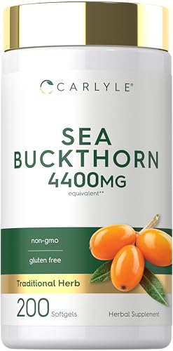 Carlyle Sea Buckthorn Oil Capsules | 200 Softgels | Non-GMO Gluten Free