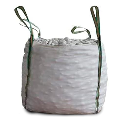 PAMPOLS Saco de Obra de Gran Capacidad 1000K (1 Tonelada) | Saco para Escombros Big Bag con Asas, Boca y Fondo Plano | Saco de Rafia para Desechos, Jardinería, Tierra, Escombros | 80x80x90 cm