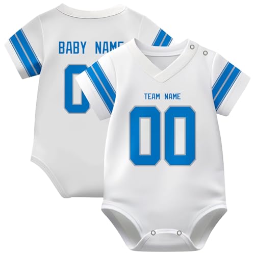 Image of KREDE Baby Clothes Unisex Bodysuit Jersey Style Custom Name Number for Baby Boys
