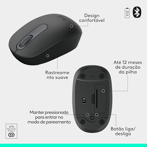 Combo Teclado e Mouse Sem Fio Logitech MK250 Bluetooth com Conectividade Rápida e Fácil, Design Compacto, Mouse Ambidestro, L
