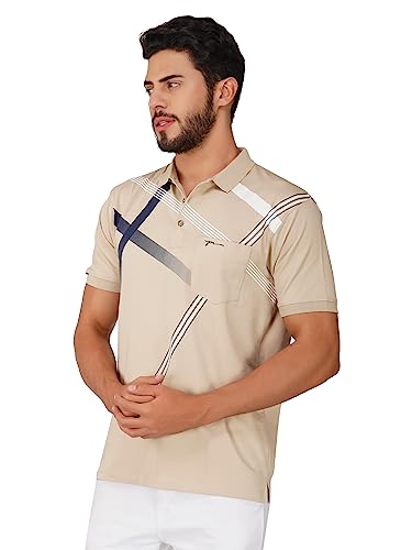Image of PRORIDERS Half Sleeve Cotton Lycra Regular Fit Men's Polo with Snap Button and Pocket for Casual wear T-Shirt
