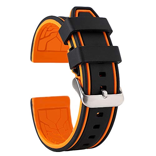 20mm 22mm 24mm 26mm VRrvxg h XeXX`[obNt oCJ[ ubN u[/zCg/IW/CG[/bh/O[ 22mm+Black+Orange Edge