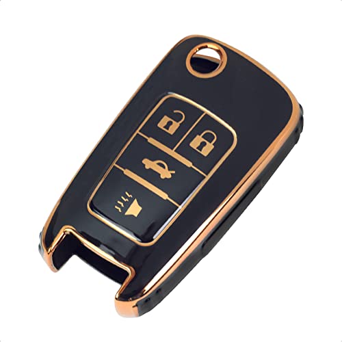 Coque de protection pour clé Buick et Chevy à 3-4 boutons - Étui noir robuste