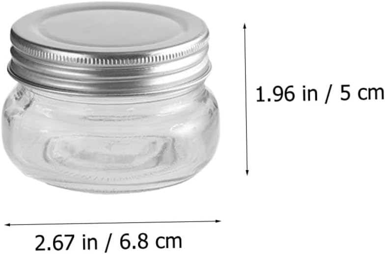 4pcs 150ml Small round Glass Candy Jars with Aluminum Lids Compact Sweet Storage Containers for Christmas Party DIY Candy Canisters Glass Storage Set