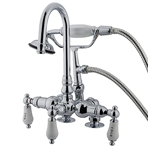 Kingston Brass CC18T1 Vintage Clawfoot Tub Faucet, 3-3/8-Inch Center, Polished Chrome