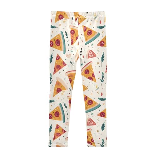 Cute Pizza Leaves Girls Leggings Soft Stretch Workout Yoga Dance Pants for Kids Casual Tights2