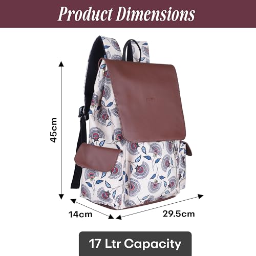 Image of Protecta Prisma Floral Printed Laptop Backpacks for Women and Men Fits 16Inch MacBooks Water-Repellent Bag for Office Collage and Travelling Print Padded Sleeve Lightweight Durable Design 18L