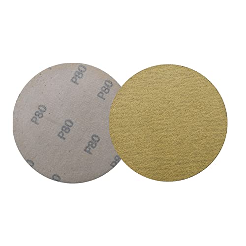TINVHY 100PCS 6 Inch Disc Sandpaper, PSA Self Adhesive Stickyback Sanding Discs, 80 Grit NO-Hole Random Orbital Sander Pads, for Wet/Dry Sanding Grinder Polishing Accessories