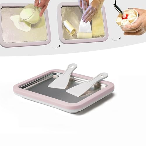 QIeAny Fabricante De Yogurt De Acero Inoxidable, Máquina De Yogurt Eléctrica Multifunción, Refrigeración Rápida, Bricolaje Elegante, Fácil De Limpiar, No Se Requiere Electricidad,A