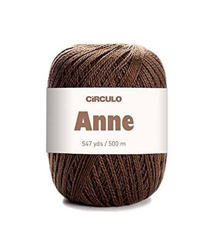 Image of CIRCULO Anne Yarn for Crocheting & Knitting, 100% Mercerized Brazilian Virgin Cotton, Soft Fingering Weight, 547 Yds, 5.19 Oz - Color 7382 Chocolate