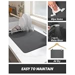 AMOAMI-Coffee Mat Hide Stain Rubber Backed Absorbent Dish Drying Mat for Kitchen Counter-Coffee Bar Accessories Fit Under Coffee Maker Coffee Machine Coffee Pot Espresso Machine 12"x19" Dark Grey AMOAMI Coffee Mat Hide Stain Rubber Backed Absorbent Dish Drying Mat for Kitchen Counter Coffee Bar Accessories Fit Under Coffee Maker Coffee Machine Coffee Pot Espresso Machine 12×19 Dark Grey