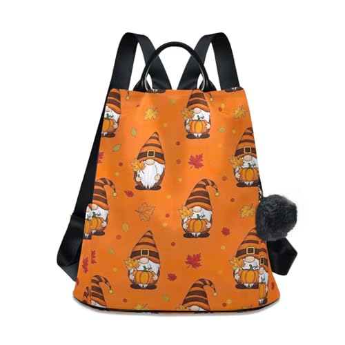 Sac à dos femme fermeture dos antivol en sergé imprimé nains d'automne