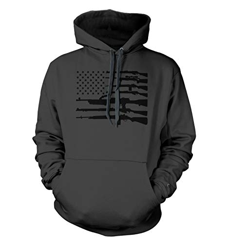 Haase Unlimited Black Gun Flag - 2nd Amendment USA Weapon Unisex Hoodie Sweatshirt