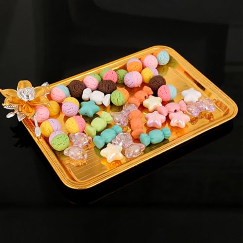 Plato metálico elegante de diseño rectangular resistente para servicio exclusivo de mesa 8