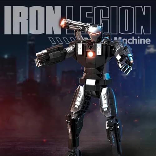 Image of Marrvel Avangers Irronman Toys Building Block Set - 585 Bricks, Irronman & Toni Starc Minifigures, Movable Arms, Light-Up Chest & Arm
