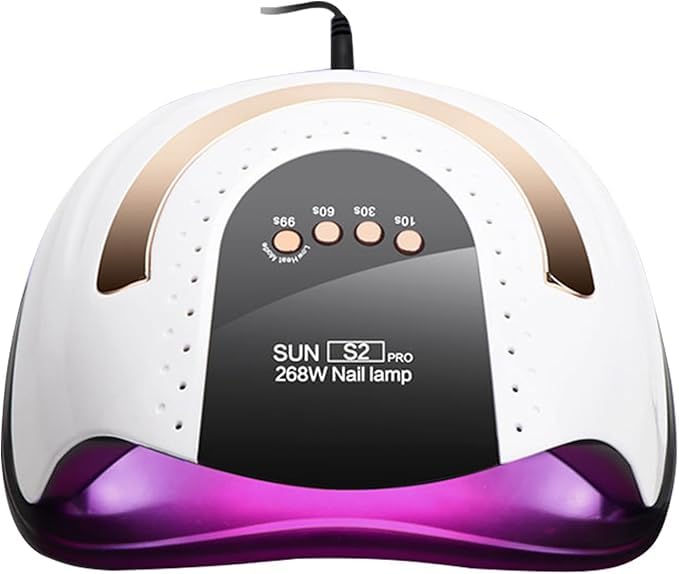 268W UV LED Light Lamp Nail Dryer for Gel Polish with 57 pcs Dual Light Beads 4 Timer Setting and Automatic Sensor (White)