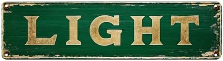 Bar Sign Bar Gifts Vintage Metal Wall Decor Sign"LIGHT" Street Sign Funny Man Cave Decor Accessories for Home, Bar, Bathroom, Bedroom Unique Retro Tin Signs for Outdoor 4 X 16 inches image 2