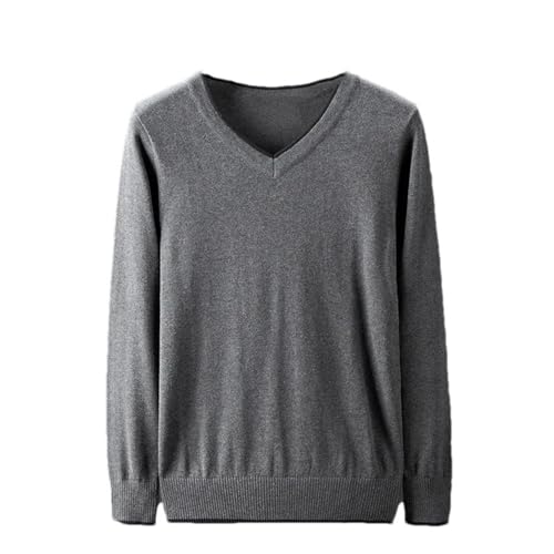 Men Fall Winter V Neck Sweater Pullover Classic Long Sleeves Slim Fit Knitting Pullover Black Sweater