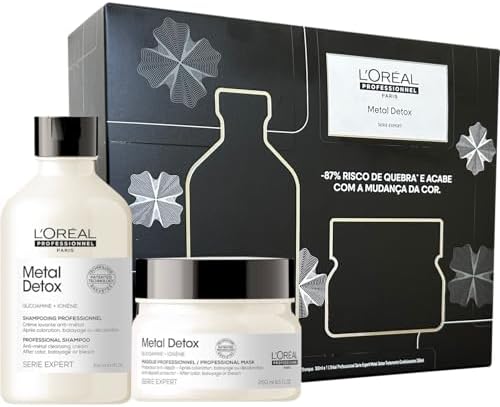 L’Oréal Professionnel Kit Metal Detox - Shampoo 300ml + Máscara de tratamento 250g, Promove alta proteção, hidratação e prevenção de danos e de mudança da cor