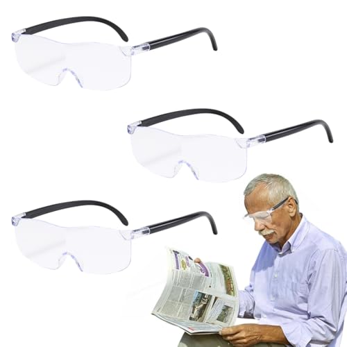 HAMKU 3 Piezas 2X300% 1X500% Lupa,Lupa De Lectura,con Lupa De Luz,Lupa De Lectura Portátil para Trabajos De Primer Plano contra La Luz Azul,Lupa para Usuarios De Gafas