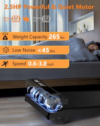 Manbaout Walking Pad Treadmill With Incline,Under Desk Treadmill With Incline 2 In 1 For Walking And Jogging,2.5Hp Compact Incline Walking Pad For Home Office With Remote Control thumb #4