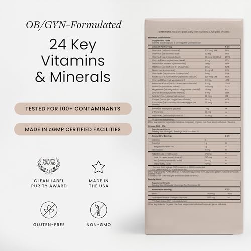 Perelel Womens Daily Vitamin Trio, Multivitamin, Omega 3 Dha + EPA, & Beauty Blend Supplements for Nutrient Support & Ov - Additional View