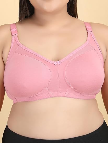 Tshirt Bra Regular and Plus Sizes Bra for Women/Girls, Everyday Cotton Hosiery Bra, Non-Padded & Full Coverage | Adjustable Straps, Wirefree Bra for Girls, Dailyuse