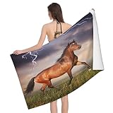【 Taille 】 Drap de plage motif cheval en 3D 80x160 cm pour adultes enfants homme femme fille.