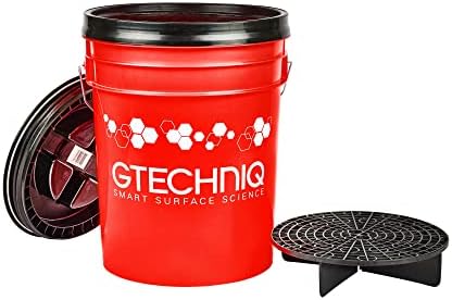 Gtechniq 3-Piece Detailing Bucket Kit with Grit Guard and Gamma Seal Lid, 20L