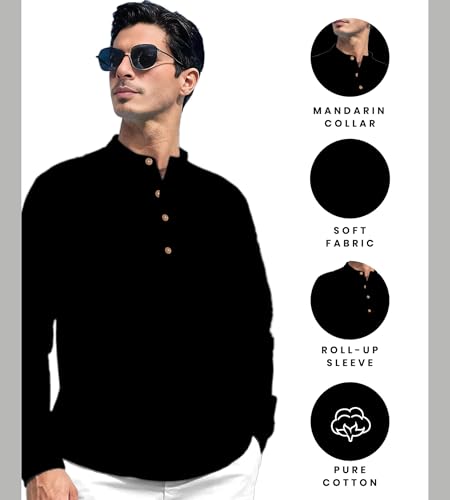 Image of Slim Fit Short Kurta for Men and Boys.(KRT BTN06, Navy Blue)