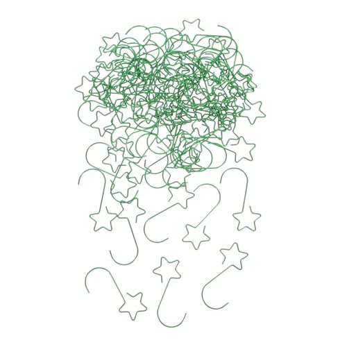 FONDOTIN Festive Christmas Tree Hooks 5 Pack Star Shape Ornament Hangers and Decorative Hooks for Holiday Decorations