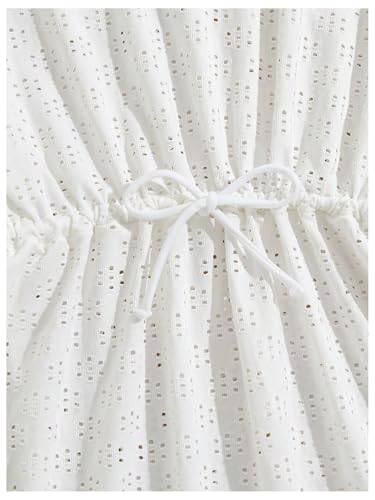 SHENHE Girl's Swimsuit Cover Up Short Sleeve Beach Tassel Dress Bathing Suit Coverups4