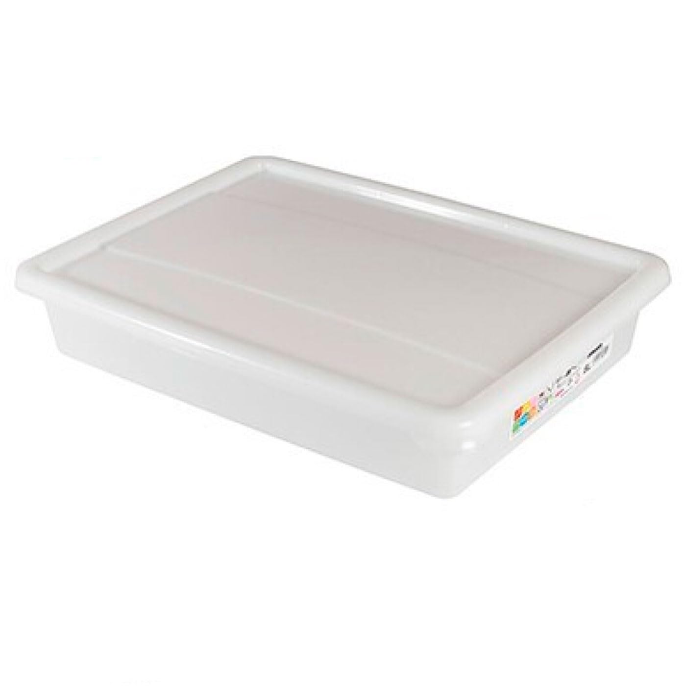 Tradineur - Pack de 6 bandejas frigoríficas de Almacenamiento con Tapa, N.º 5 - HG, plástico, Reutilizables, Guardar Alimentos, Fabricadas en España (Blanco - 8 litros - 43,6 x 32,6 x 8 cm)